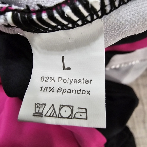 Fuchsia And Black Two Tone Padded Cut Out One Piece Summer Swimsuit Size Large - Picture 14 of 15